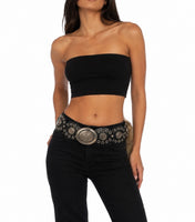 Black Dakota Faux Fur Belt