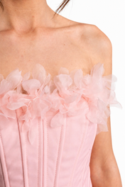 Pink Rosette Mini Dress