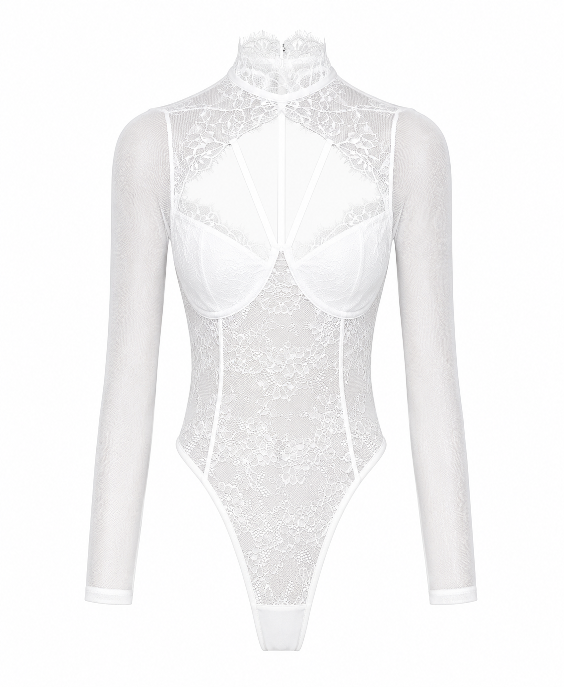 White Romantic edge bodysuit