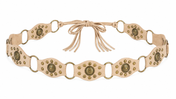Beige Boho Tie Ring Belt