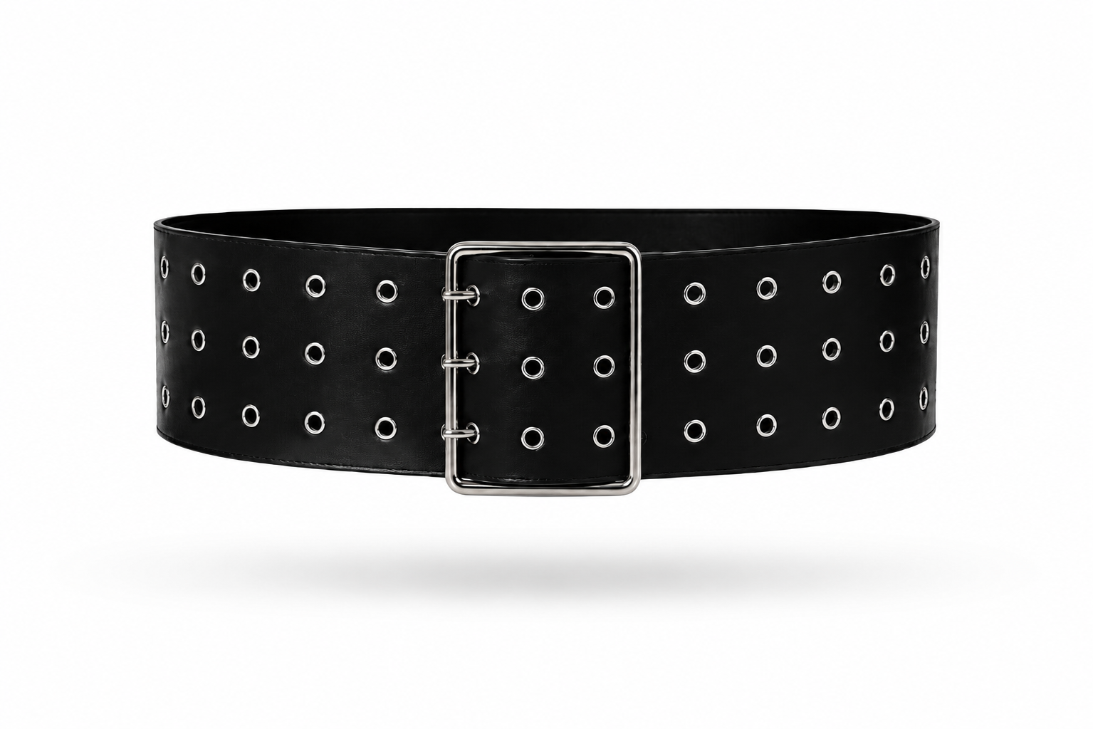 Black Wide Grommet Belt