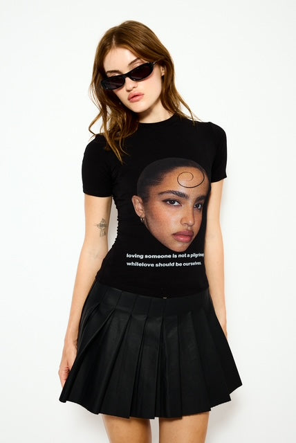 Pleatet mini skirt