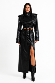 Noir Croc Skirt