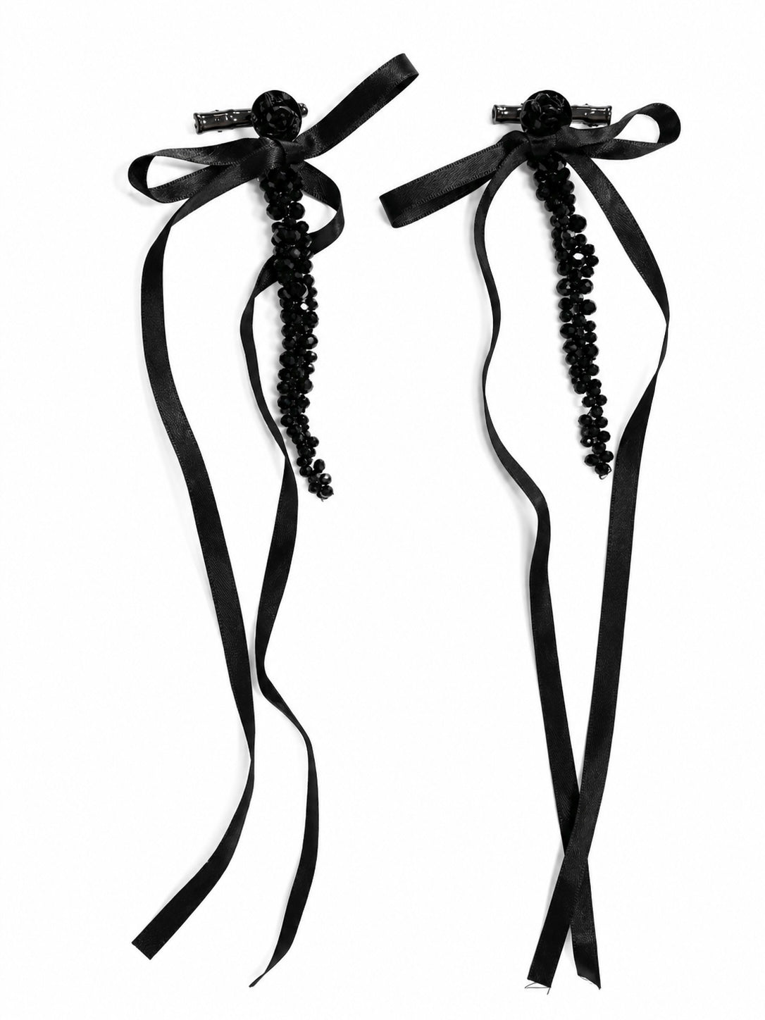 Noir Bloom Hair Clips