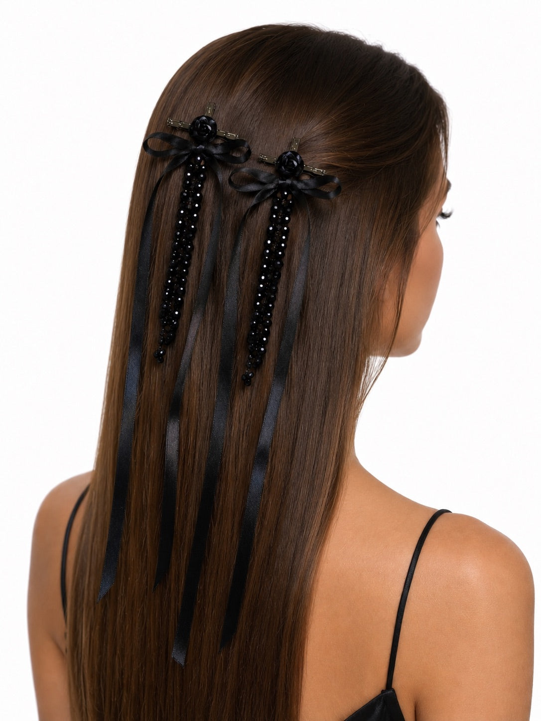 Noir Bloom Hair Clips
