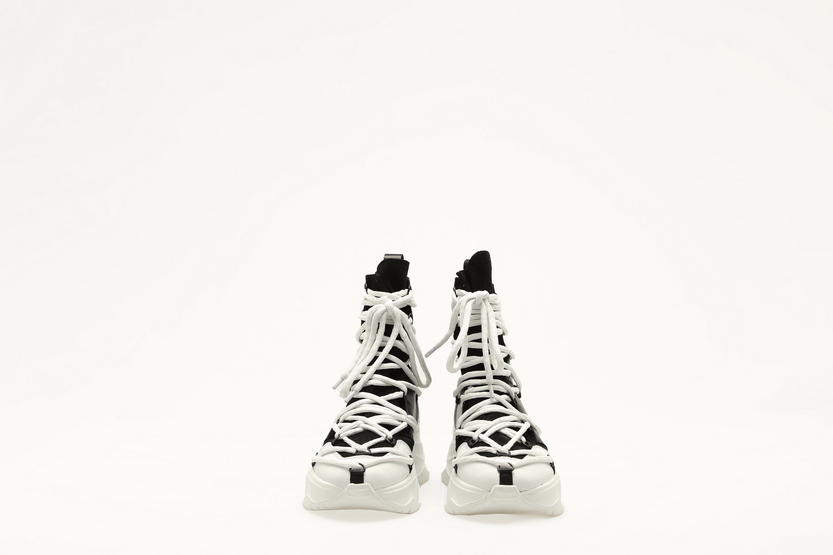 White/Black High Urban Boots