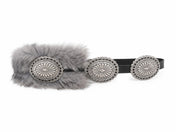Silver Faux fur belt