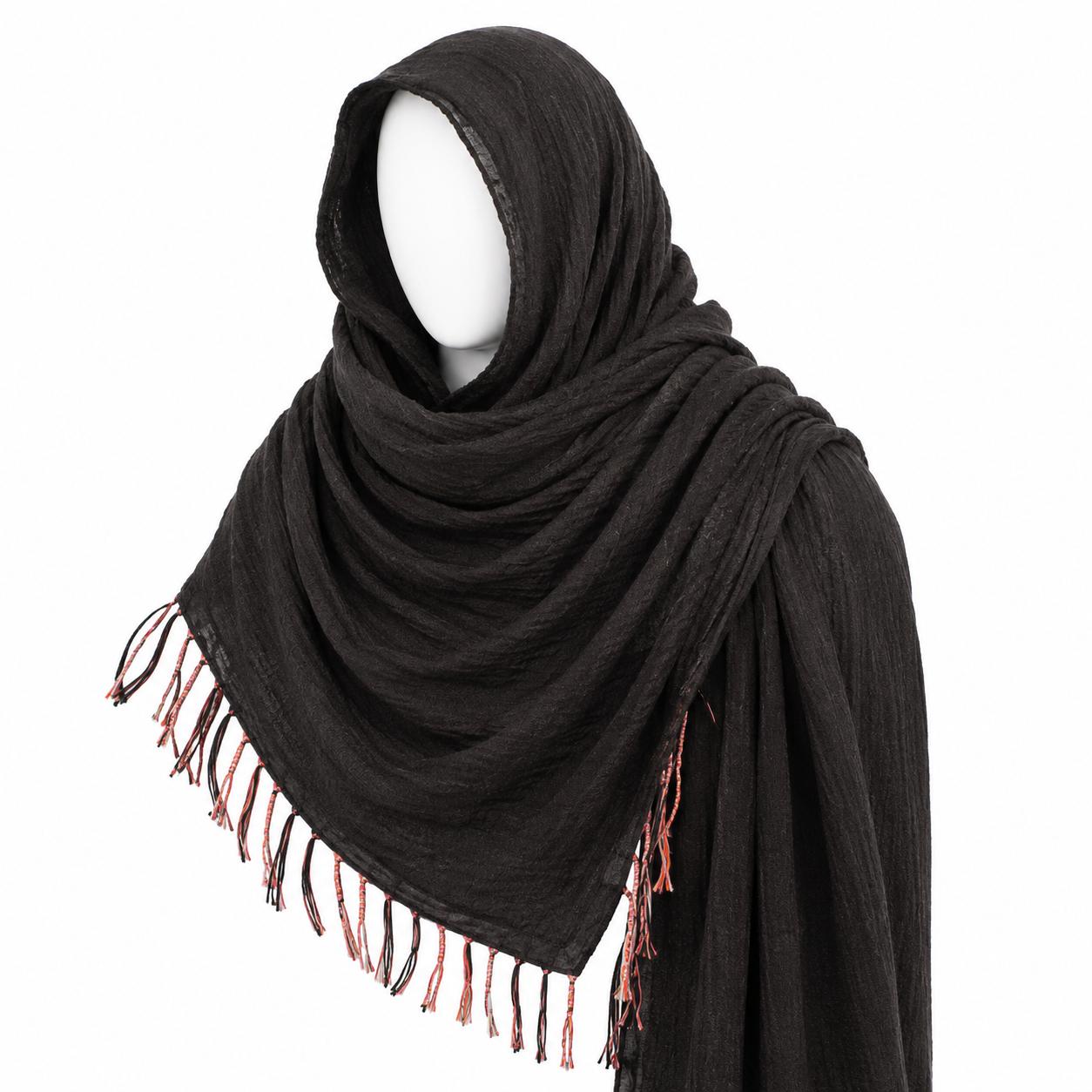 Black Fringe Scarf