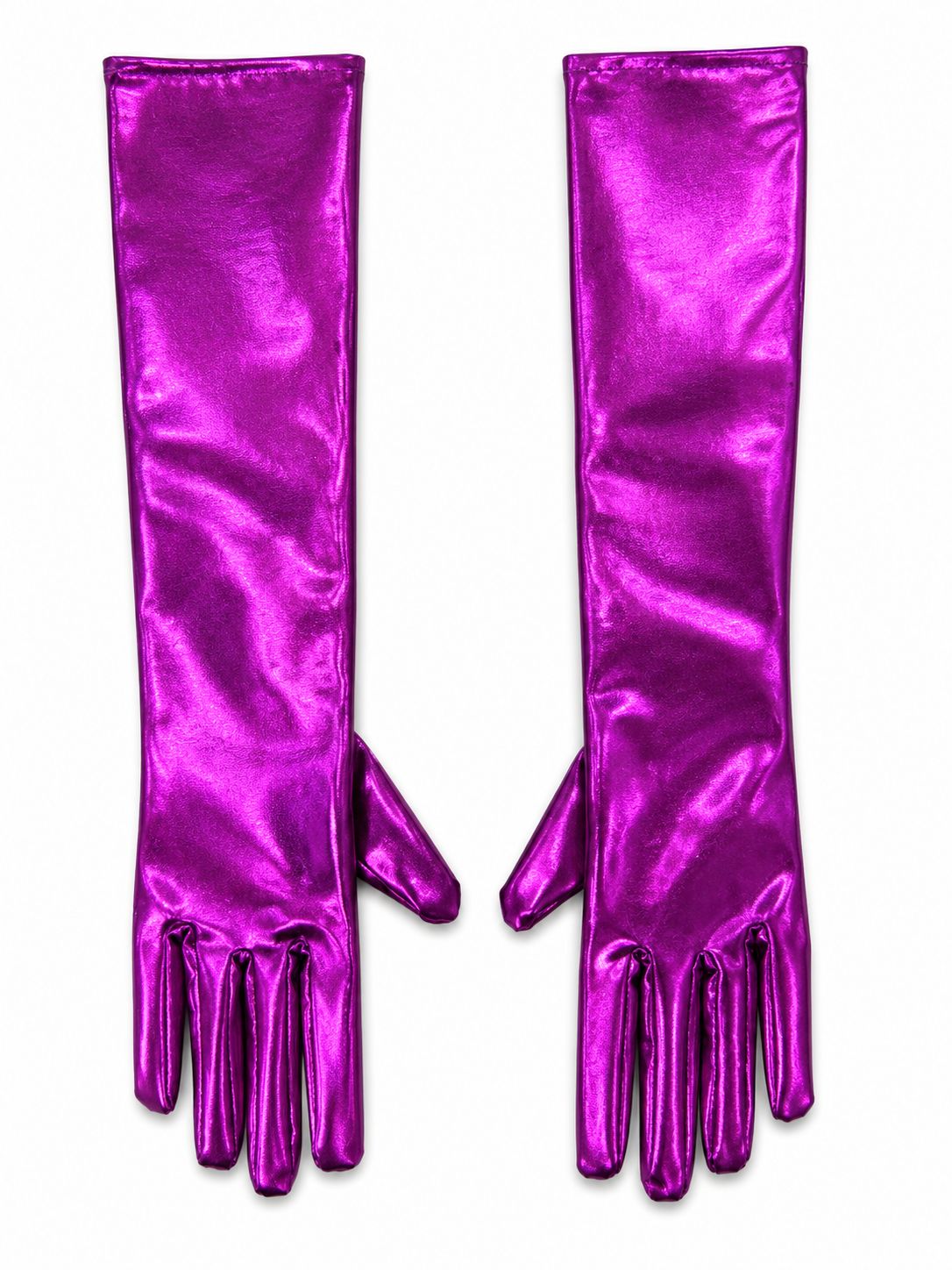 Purple metallic gloves