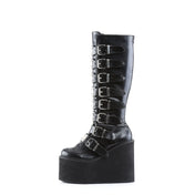 DEMONIA Black Vegan Leather Boots