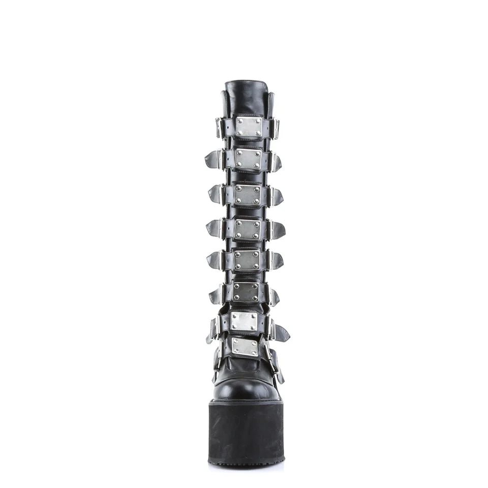 DEMONIA Black Vegan Leather Boots