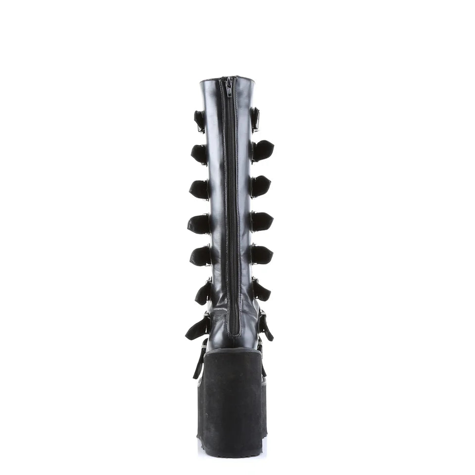 DEMONIA Black Vegan Leather Boots