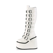DEMONIA White Vegan Leather Boots