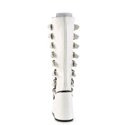 DEMONIA White Vegan Leather Boots