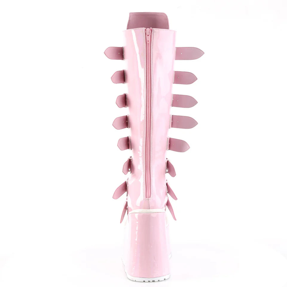 DEMONIA Pink Hologram Swing Boots