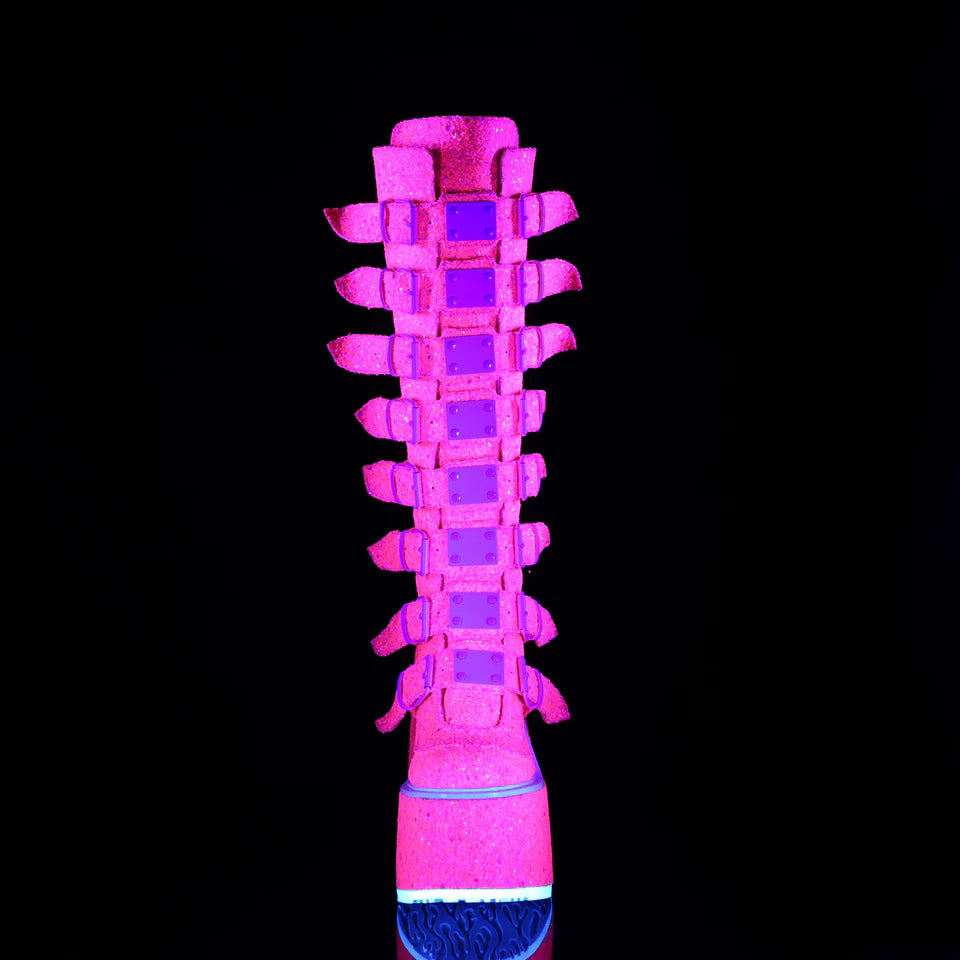 DEMONIA Pink Glitter Swing Boots