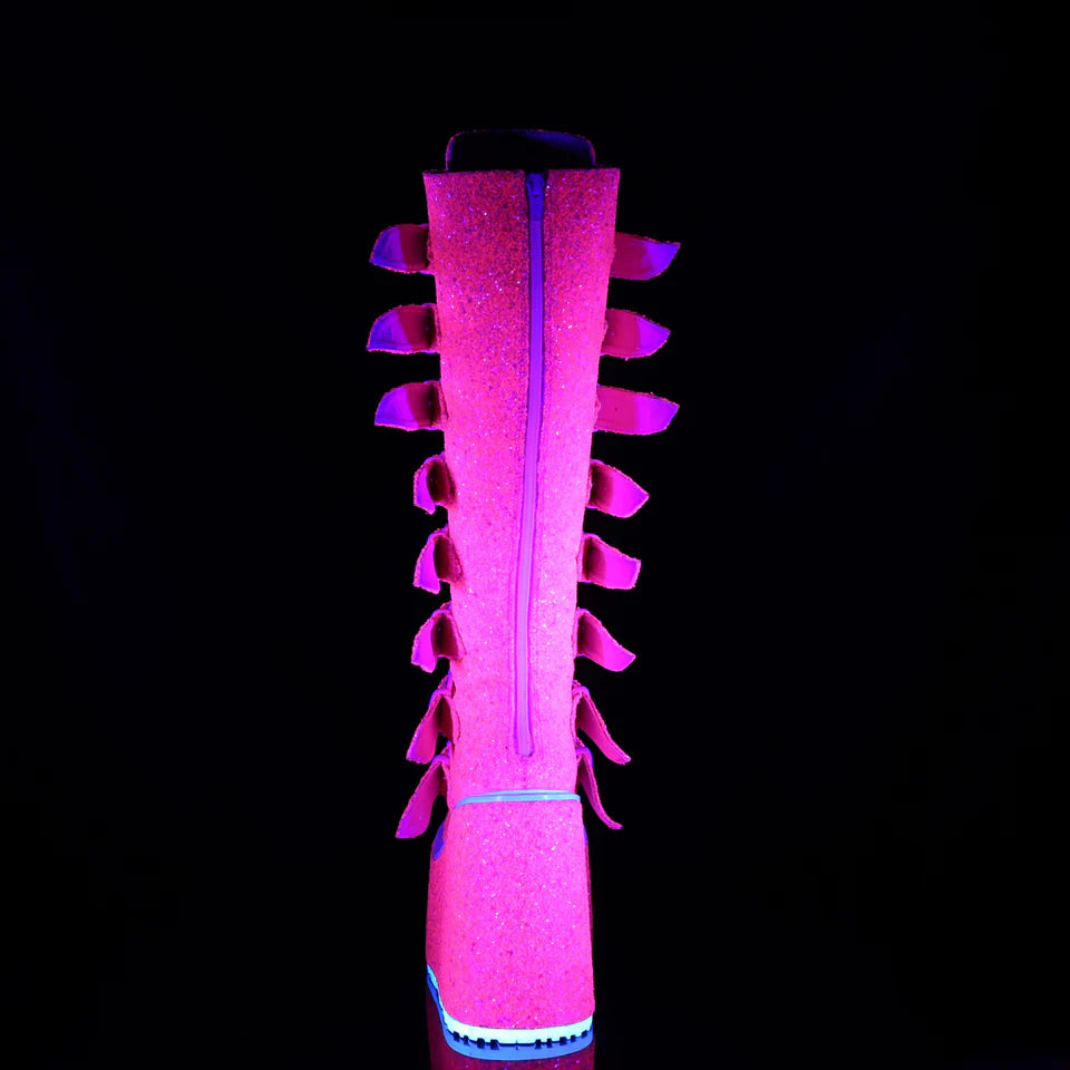 DEMONIA Pink Glitter Swing Boots