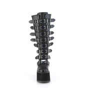 DEMONIA Black Vegan Leather Boots