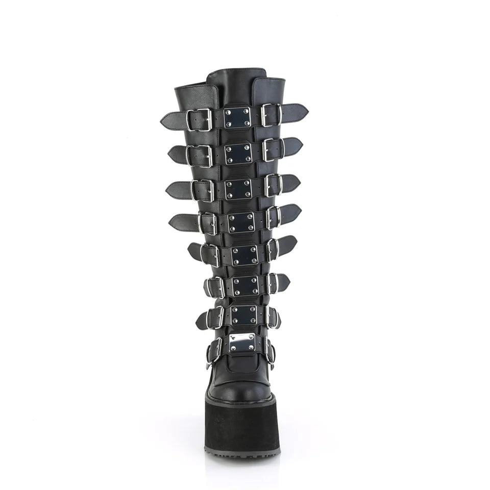 DEMONIA Black Vegan Leather Boots