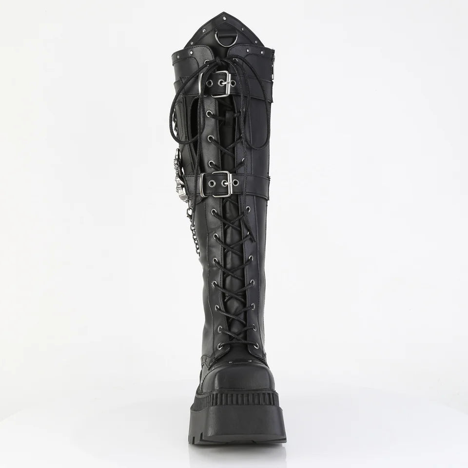 DEMONIA Black Vegan Leather Wrath Boots
