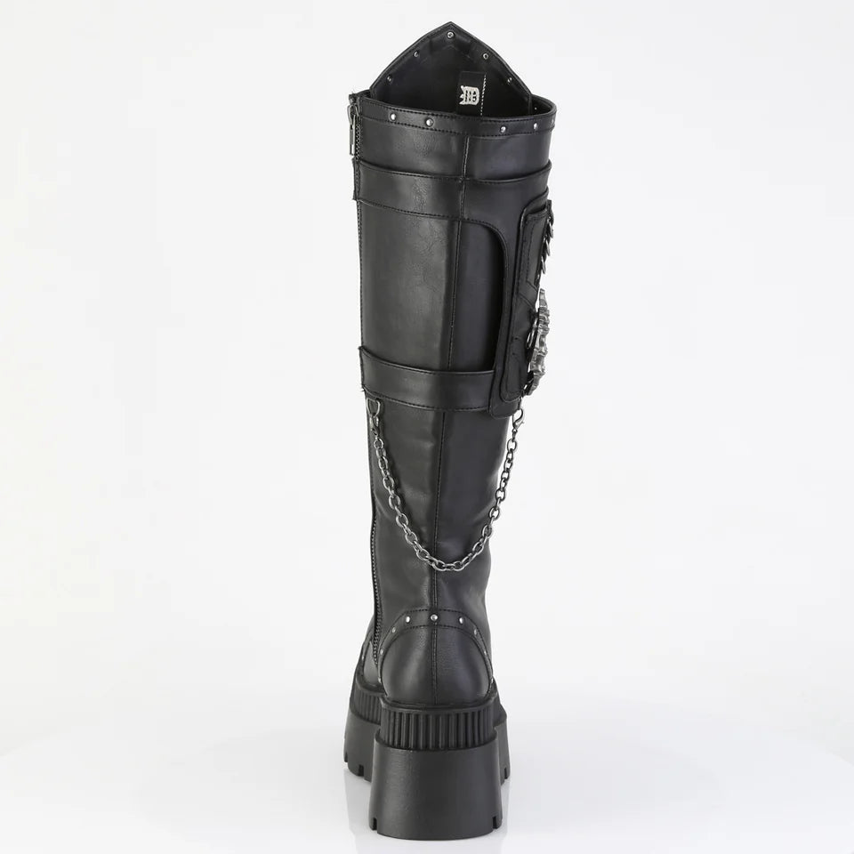 DEMONIA Black Vegan Leather Wrath Boots