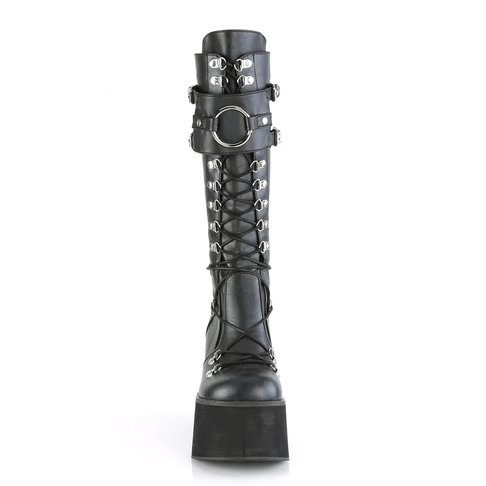 DEMONIA Blk Vegam Leather KERA Boots