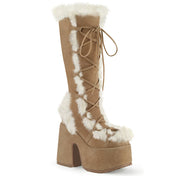 DEMONIA Camel Vegan Suede Boots