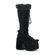 DEMONIA Black Vegan Suede Boots