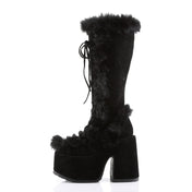 DEMONIA Black Vegan Suede Boots