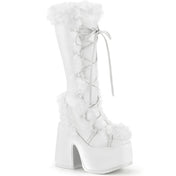 DEMONIA White Vegan Leather Boots