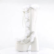 DEMONIA White Vegan Leather Boots