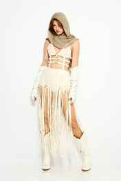 Cutout fringe dress