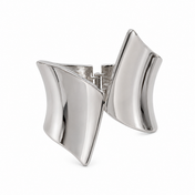 Silver asymmetric edge cuff