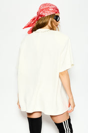 White boxy tee