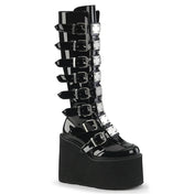 DEMONIA Black Patent Swing Boots