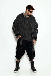 Shadow denim bomber