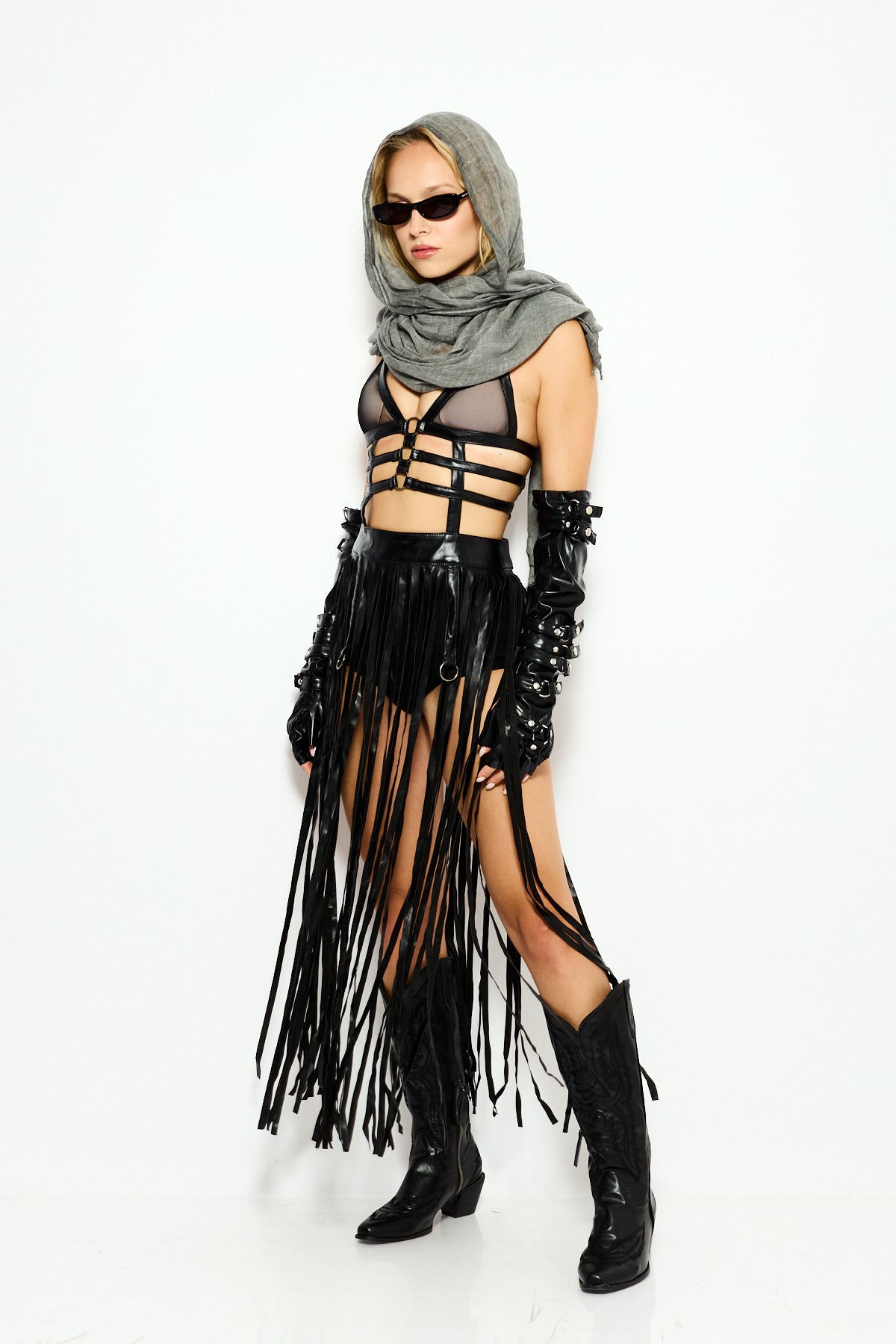 Cutout fringe dress
