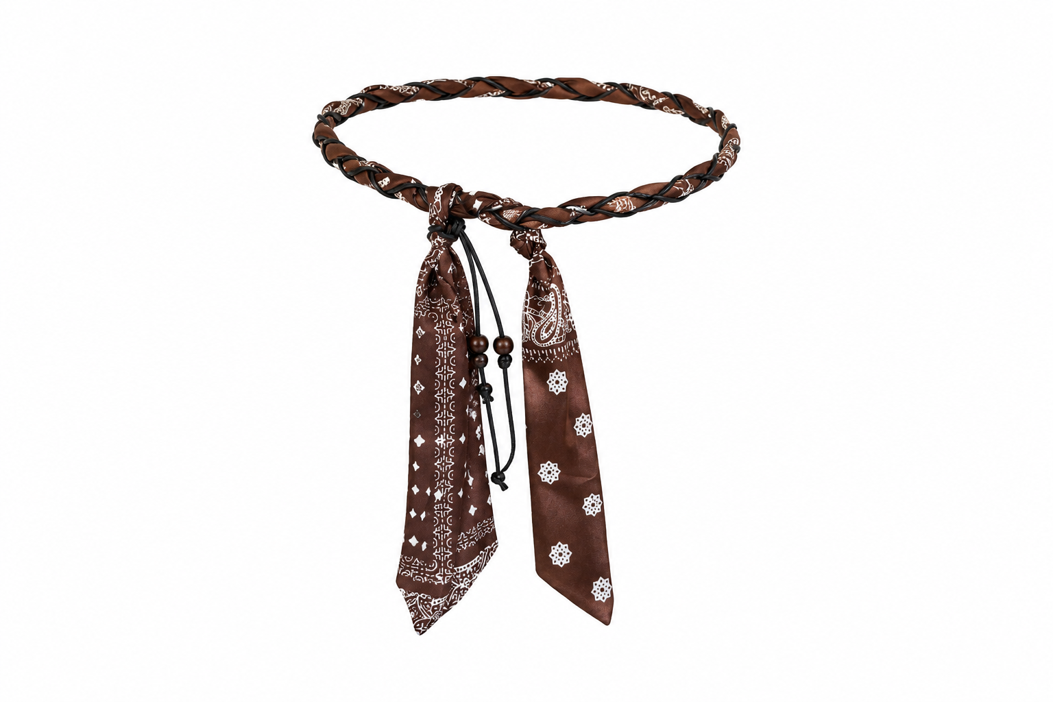 Brown Bandana Braided Belt