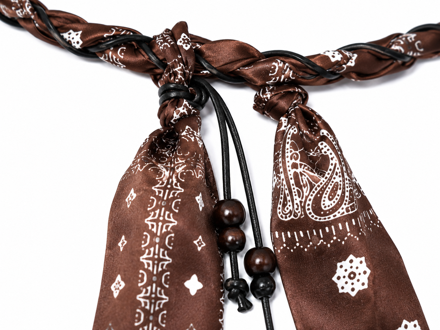 Brown Bandana Braided Belt
