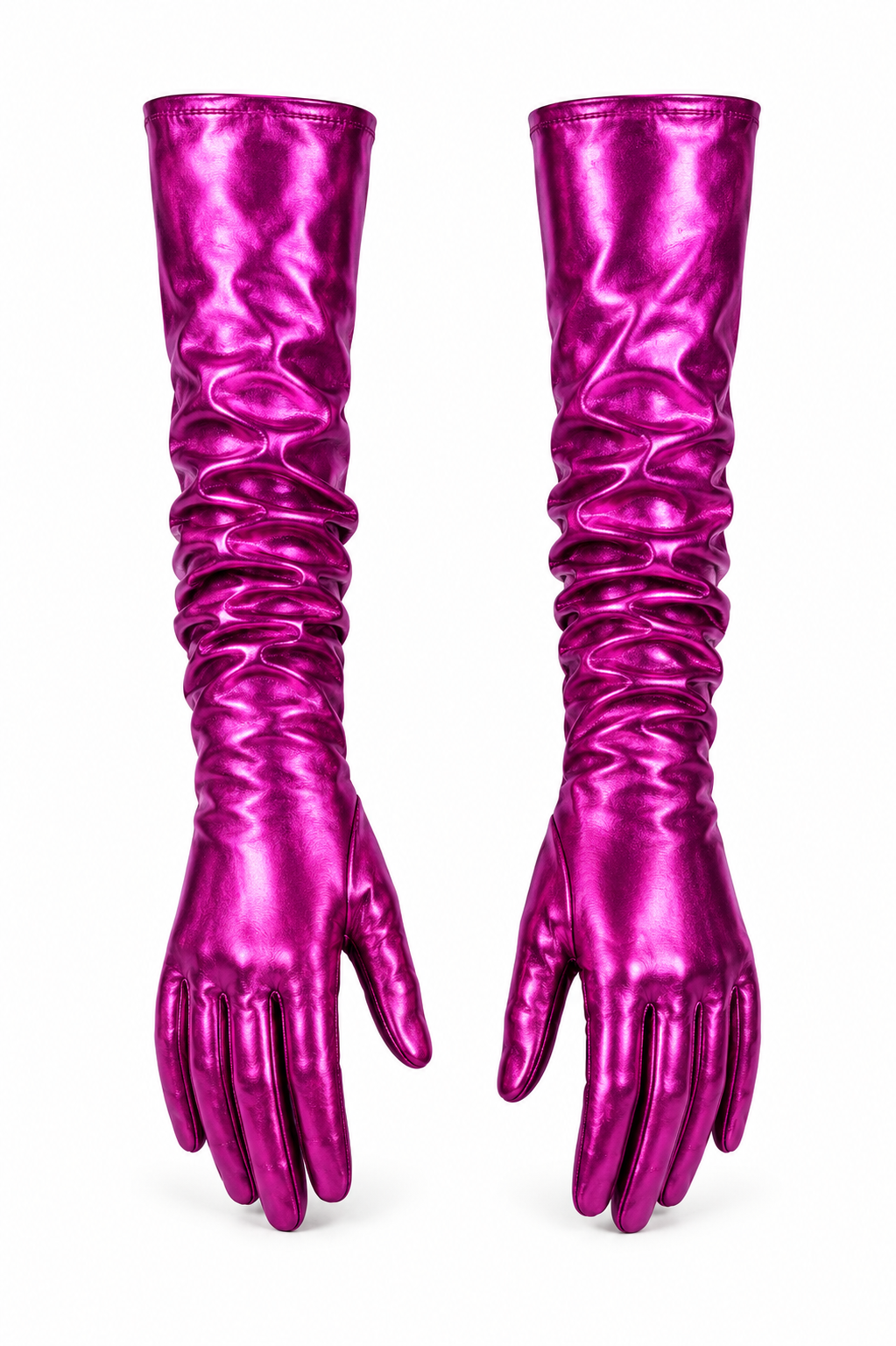 Purple metallic gloves
