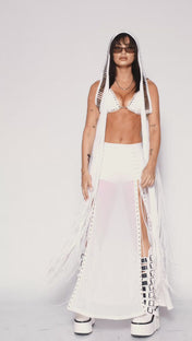 White split veil skirt