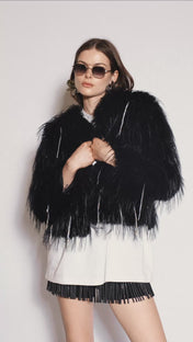 Raven fur coat