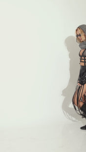 Cutout fringe dress