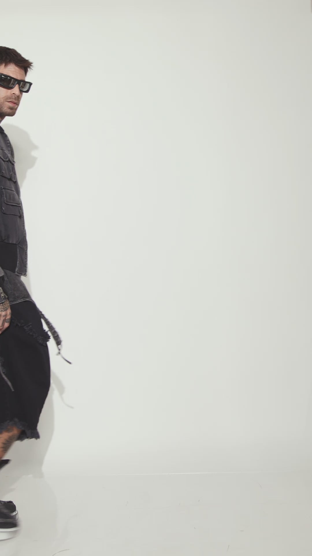 Shadow denim bomber
