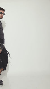 Shadow denim bomber