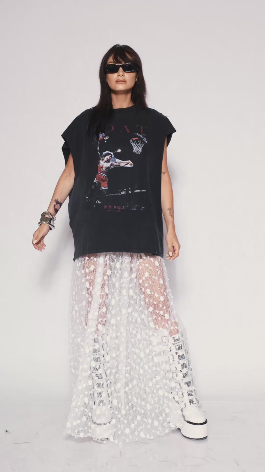 Sequin veil skirt